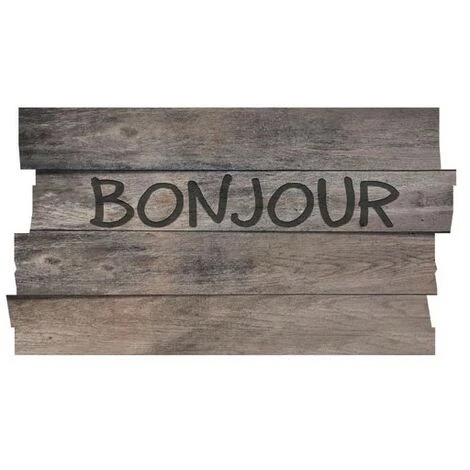 IDMAT - Tapis Boston Decoupe Planche Bonjour Gris 40x70cm 1 IDMAT - Tapis Boston Decoupe Planche Bonjour Gris 40x70cm