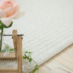 DÉCOWEB Tapis En Laine Et Polyester - Tricot - Blanc Cassé - 140 X 200 Cm -Tapis et paillasson Soldes 43102013 5