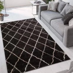 WMD Tapis De Salon Ultra Doux Pet Friendly De Style Shaggy Marrakesh GRI003MK | Taille: 60 X 110