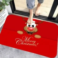 GDRHVFD Tapis De Sol De Noël, Tapis D'Intérieur Tapis Porte Antidérapant, Motif De Noël De Décor À La Maison D'Intérieur De Tapis De Paillasson De Noël, Tapis De Bain, Salle Chambre Tapis (M5)