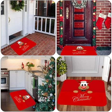 GDRHVFD Tapis De Sol De Noël, Tapis D'Intérieur Tapis Porte Antidérapant, Motif De Noël De Décor À La Maison D'Intérieur De Tapis De Paillasson De Noël, Tapis De Bain, Salle Chambre Tapis (M5) 5 GDRHVFD Tapis De Sol De Noël, Tapis D'Intérieur Tapis Porte Antidérapant, Motif De Noël De Décor À La Maison D'Intérieur De Tapis De Paillasson De Noël, Tapis De Bain, Salle Chambre Tapis (M5) – Image 5