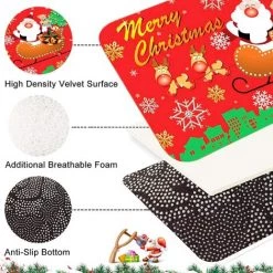 GDRHVFD Tapis De Sol De Noël, Tapis D'Intérieur Tapis Porte Antidérapant, Motif De Noël De Décor À La Maison D'Intérieur De Tapis De Paillasson De Noël, Salle Chambre Tapis (M7) -Tapis et paillasson Soldes 43588965 3