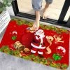 GDRHVFD Tapis De Sol De Noël, Tapis D'Intérieur Tapis Porte Antidérapant, Motif De Noël De Décor À La Maison D'Intérieur De Tapis De Paillasson De Noël, Tapis De Bain, Salle Chambre Tapis (Père Noël)
