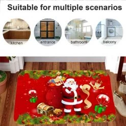 GDRHVFD Tapis De Sol De Noël, Tapis D'Intérieur Tapis Porte Antidérapant, Motif De Noël De Décor À La Maison D'Intérieur De Tapis De Paillasson De Noël, Tapis De Bain, Salle Chambre Tapis (Père Noël) 8 GDRHVFD Tapis De Sol De Noël, Tapis D'Intérieur Tapis Porte Antidérapant, Motif De Noël De Décor À La Maison D'Intérieur De Tapis De Paillasson De Noël, Tapis De Bain, Salle Chambre Tapis (Père Noël) -Tapis et paillasson Soldes 43588966 4