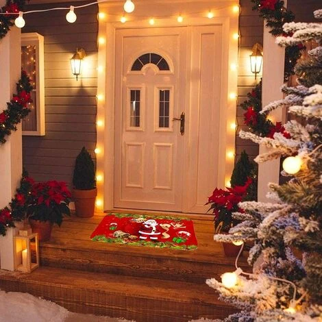 GDRHVFD Tapis De Sol De Noël, Tapis D'Intérieur Tapis Porte Antidérapant, Motif De Noël De Décor À La Maison D'Intérieur De Tapis De Paillasson De Noël, Tapis De Bain, Salle Chambre Tapis (Père Noël) 5 GDRHVFD Tapis De Sol De Noël, Tapis D'Intérieur Tapis Porte Antidérapant, Motif De Noël De Décor À La Maison D'Intérieur De Tapis De Paillasson De Noël, Tapis De Bain, Salle Chambre Tapis (Père Noël) – Image 5