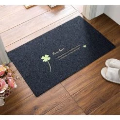 HANBING Tapis D'entrée, Paillasson Anti-poussière Et Antidérapant, Divers Motifs (trèfle à Quatre Feuilles Gris 50x80cm)