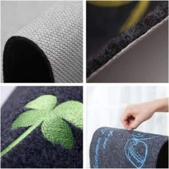 HANBING Tapis D'entrée, Paillasson Anti-poussière Et Antidérapant, Divers Motifs (trèfle à Quatre Feuilles Gris 50x80cm) -Tapis et paillasson Soldes 43593027 4