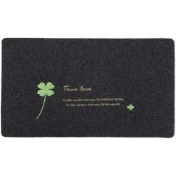 HANBING Tapis D'entrée, Paillasson Anti-poussière Et Antidérapant, Divers Motifs (trèfle à Quatre Feuilles Gris 50x80cm) -Tapis et paillasson Soldes 43593027 5
