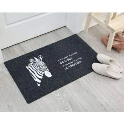 HANBING Paillasson Paillasson Paillasson Paillasson Tapis Anti-poussière Tapis Antidérapant Tapis De Porte Divers Motifs 45x70cm (imprimé Zèbre Gris 45*70)