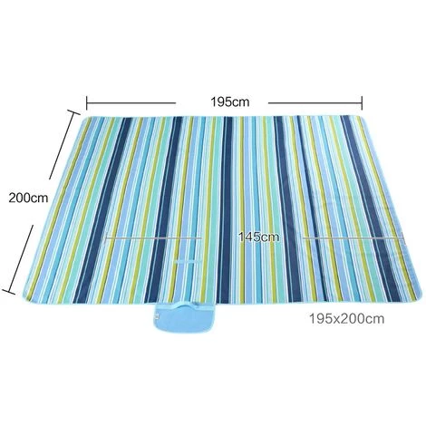 HANBING Tapis De Pique-nique Tapis Résistant à L'humidité Tissu Oxford 145 * 200CM Bande Verte Armée 3 HANBING Tapis De Pique-nique Tapis Résistant à L'humidité Tissu Oxford 145 * 200CM Bande Verte Armée – Image 3