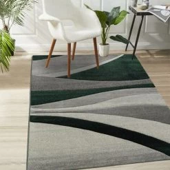 JADOREL Tapis Salon 120x170 Cm Rectangulaire CLAM Gris Chambre Adapté Au Chauffage Par Le Sol - Gris