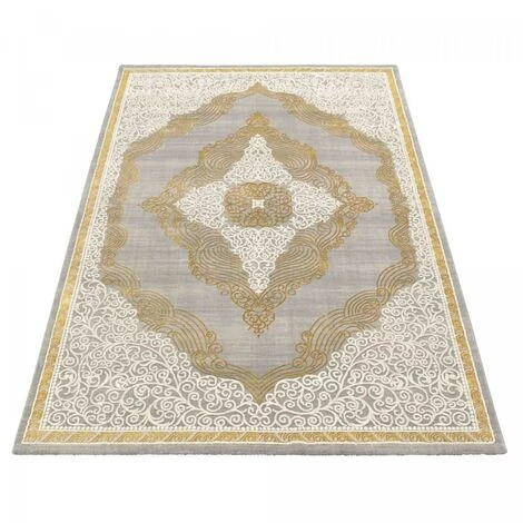 JADOREL Tapis Orient Style 80x150 Cm Rectangulaire MEDAROND Or Entrée Adapté Au Chauffage Par Le Sol - Or 5 JADOREL Tapis Orient Style 80x150 Cm Rectangulaire MEDAROND Or Entrée Adapté Au Chauffage Par Le Sol - Or – Image 5