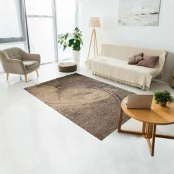 JADOREL Tapis Salon 160x230 Cm Rectangulaire BINBA Marron Chambre Adapté Au Chauffage Par Le Sol - Marron