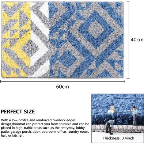 ELLE Tapis De Bain Antidérapant, Paillasson D'intérieur, Tapis De Porte Antidérapant,Absorbant Et Résistant, (40 X 60CM), Lavable En Machine, Tapis Pour Intérieur, Extérieur, Salon, Entrée, Escaliers 3 ELLE Tapis De Bain Antidérapant, Paillasson D'intérieur, Tapis De Porte Antidérapant,Absorbant Et Résistant, (40 X 60CM), Lavable En Machine, Tapis Pour Intérieur, Extérieur, Salon, Entrée, Escaliers – Image 3