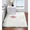 ELLE Décoration Intérieure Blanc Tapis Ultra Doux Tapis De Chambre D'enfants Tapis De Salon De Chambre À Coucher (Blanc,90x60 Cm)