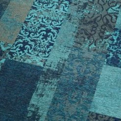 JADOREL Tapis Salon 80x150 Cm Rectangulaire MARADO TISSÉ À PLAT Bleu Entrée Adapté Au Chauffage Par Le Sol - Bleu -Tapis et paillasson Soldes 44465539 4