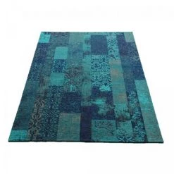 JADOREL Tapis Salon 80x150 Cm Rectangulaire MARADO TISSÉ À PLAT Bleu Entrée Adapté Au Chauffage Par Le Sol - Bleu -Tapis et paillasson Soldes 44465539 5