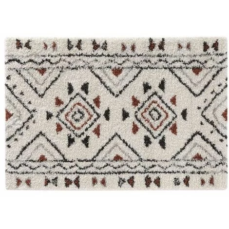 Paris Prix - Tapis Déco à Motifs "saharienne" 60x110cm Beige 1 Paris Prix - Tapis Déco à Motifs "saharienne" 60x110cm Beige