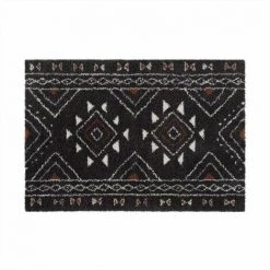 Paris Prix - Tapis Déco à Motifs "saharienne" 60x110cm Noir