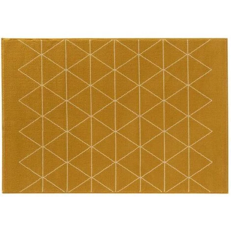 Paris Prix - Tapis Tissé Imprimé "yvo" 60x110cm Jaune 1 Paris Prix - Tapis Tissé Imprimé "yvo" 60x110cm Jaune