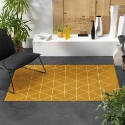 Paris Prix - Tapis Tissé Imprimé "yvo" 60x110cm Jaune 5 Paris Prix - Tapis Tissé Imprimé "yvo" 60x110cm Jaune -Tapis et paillasson Soldes 44486337 3