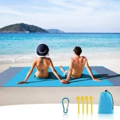 ECHOO Couverture De Plage Tapis De Plage Imperméable Tapis De Pique-nique à L'épreuve Du Sable Tapis De Pique-nique Avec Ancre Pour Les Voyages, Le Camping