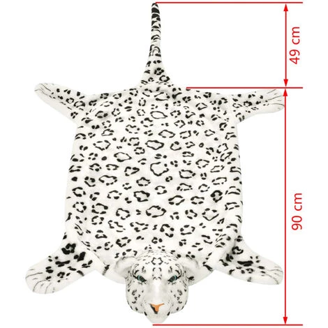 VidaXL Tapis En Peluche En Forme De Léopard 139 Cm Blanc - Blanc 4 VidaXL Tapis En Peluche En Forme De Léopard 139 Cm Blanc - Blanc – Image 4