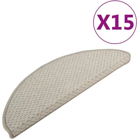 VidaXL Tapis De Marches D'escalier 15 Pcs Gris Clair 65x25 Cm - Gris 2 VidaXL Tapis De Marches D'escalier 15 Pcs Gris Clair 65x25 Cm - Gris – Image 2