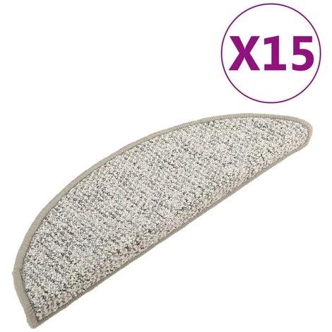 VidaXL Tapis De Marches D'escalier 15 Pcs Gris Clair 65x25 Cm - Gris 2 VidaXL Tapis De Marches D'escalier 15 Pcs Gris Clair 65x25 Cm - Gris – Image 2