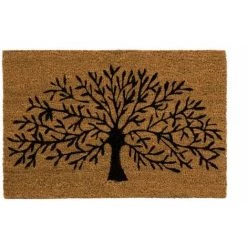 LOLAHOME Paillasson Arbre De Vie Oriental Brun Fibre De Coco 40x60 Cm Naturel
