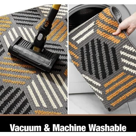 Color Geometry Paillasson Intérieur Antidérapant,Betterlife Tapis Entrée Intérieur Doux, Absorbant Et Lavable, Tapis De Porte Pour Intérieur, Extérieur, Chambre, Cuisine, Entrée, Couloir -- 60 X 90 Cm, Gris 2 Color Geometry Paillasson Intérieur Antidérapant,Betterlife Tapis Entrée Intérieur Doux, Absorbant Et Lavable, Tapis De Porte Pour Intérieur, Extérieur, Chambre, Cuisine, Entrée, Couloir -- 60 X 90 Cm, Gris – Image 2