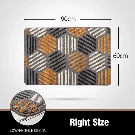 Color Geometry Paillasson Intérieur Antidérapant,Betterlife Tapis Entrée Intérieur Doux, Absorbant Et Lavable, Tapis De Porte Pour Intérieur, Extérieur, Chambre, Cuisine, Entrée, Couloir -- 60 X 90 Cm, Gris 3 Color Geometry Paillasson Intérieur Antidérapant,Betterlife Tapis Entrée Intérieur Doux, Absorbant Et Lavable, Tapis De Porte Pour Intérieur, Extérieur, Chambre, Cuisine, Entrée, Couloir -- 60 X 90 Cm, Gris – Image 3