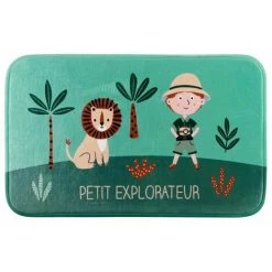 Paris Prix - Tapis Enfant "léo L'explorateur" 45x75cm Vert