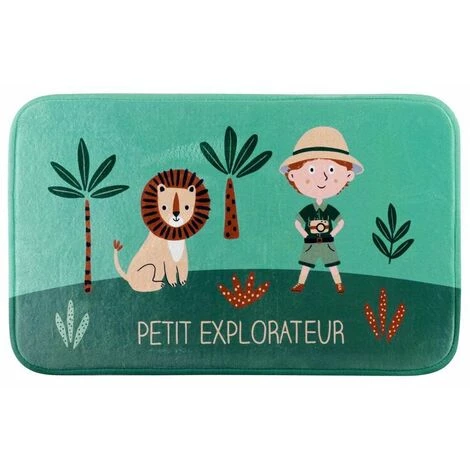 Paris Prix - Tapis Enfant "léo L'explorateur" 45x75cm Vert 1 Paris Prix - Tapis Enfant "léo L'explorateur" 45x75cm Vert