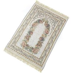ALMI Tapis De Prière Musulman En Coton Polyester Antidérapant Portable Et Pliable Pour Toutes Occasions