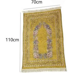ALMI Tapis De Prière Musulman En Coton Polyester Antidérapant Portable Et Pliable Pour Toutes Occasions -Tapis et paillasson Soldes 45293628 3