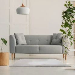 THE HOME DECO FACTORY Tapis Fin Imitation Fourrure 120 X 170 Cm Ecru - Ecru -Tapis et paillasson Soldes 45431578 3