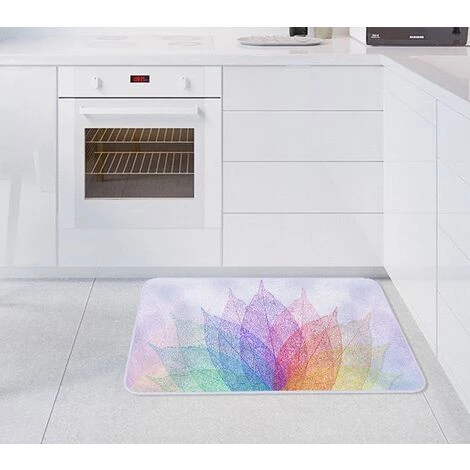 Tapis De Sol Imprimé Feuille Multicolore, Tapis Antidérapant En Polyester De Porte, Tapis De Flanelle, A02,HANBING 5 Tapis De Sol Imprimé Feuille Multicolore, Tapis Antidérapant En Polyester De Porte, Tapis De Flanelle, A02,HANBING – Image 5