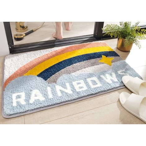 Tapis De Tapis D'entrée De Maison De Flocage, Tapis Antidérapant Absorbant De Salle De Bain Domestique, Paillasson De Porte De Chambre, 50*80cm, A,HANBING 3 Tapis De Tapis D'entrée De Maison De Flocage, Tapis Antidérapant Absorbant De Salle De Bain Domestique, Paillasson De Porte De Chambre, 50*80cm, A,HANBING – Image 3