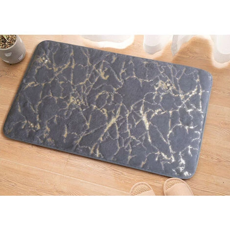 Salle De Bain, Cuisine, WC, Tapis Absorbant Antidérapant, Tapis De Sol Motif Marbre, Tapis De Marche, Gris, 40*60cm,HANBING 2 Salle De Bain, Cuisine, WC, Tapis Absorbant Antidérapant, Tapis De Sol Motif Marbre, Tapis De Marche, Gris, 40*60cm,HANBING – Image 2