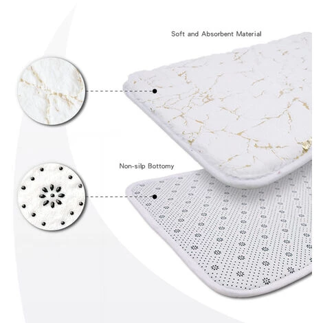 Salle De Bain, Cuisine, WC, Tapis Absorbant Antidérapant, Tapis De Sol Motif Marbre, Tapis De Marche, Gris, 40*60cm,HANBING 5 Salle De Bain, Cuisine, WC, Tapis Absorbant Antidérapant, Tapis De Sol Motif Marbre, Tapis De Marche, Gris, 40*60cm,HANBING – Image 5