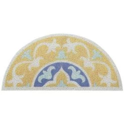 Paillasson Semi-circulaire à Boucle Métallique Hautement élastique, Tapis Antidérapant Résistant à L'usure Et Aux Frottements à La Porte De L'entrée Du Ménage, 45*90cm, A06,HANBING