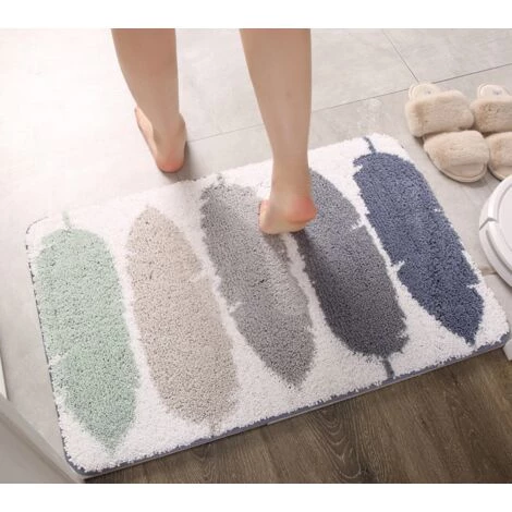 Tapis De Sol Floqués Nordiques Simples Pour La Maison, Tapis De Sol Absorbants Antidérapants Dans La Chambre Et La Salle De Bain (rouge, 40*60cm),HANBING 2 Tapis De Sol Floqués Nordiques Simples Pour La Maison, Tapis De Sol Absorbants Antidérapants Dans La Chambre Et La Salle De Bain (rouge, 40*60cm),HANBING – Image 2