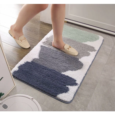 Tapis De Sol Floqués Nordiques Simples Pour La Maison, Tapis De Sol Absorbants Antidérapants Dans La Chambre Et La Salle De Bain (rouge, 40*60cm),HANBING 3 Tapis De Sol Floqués Nordiques Simples Pour La Maison, Tapis De Sol Absorbants Antidérapants Dans La Chambre Et La Salle De Bain (rouge, 40*60cm),HANBING – Image 3
