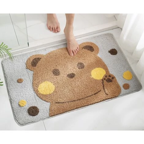 Tapis De Sol Antidérapant Pour Salle De Bain, Tapis De Sol Absorbant Pour Toilettes à Flocage Domestique, Tapis De Porte Pour Chambre à Coucher, 40*60cm, B,HANBING 2 Tapis De Sol Antidérapant Pour Salle De Bain, Tapis De Sol Absorbant Pour Toilettes à Flocage Domestique, Tapis De Porte Pour Chambre à Coucher, 40*60cm, B,HANBING – Image 2
