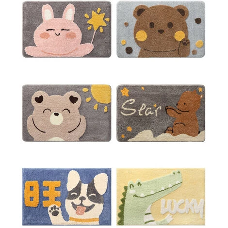 Tapis De Sol Antidérapant Pour Salle De Bain, Tapis De Sol Absorbant Pour Toilettes à Flocage Domestique, Tapis De Porte Pour Chambre à Coucher, 40*60cm, B,HANBING 5 Tapis De Sol Antidérapant Pour Salle De Bain, Tapis De Sol Absorbant Pour Toilettes à Flocage Domestique, Tapis De Porte Pour Chambre à Coucher, 40*60cm, B,HANBING – Image 5