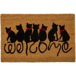 YESDEKO Paillasson Coco Bicouleur 40x60cm Cat Welcome