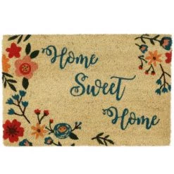 YESDEKO Paillasson Coco Floral 40x60cm Home Sweet