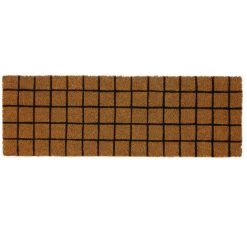 YESDEKO Paillasson Coco Beige 25x75cm Quadrillé