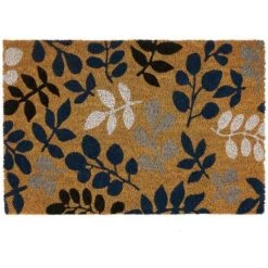 YESDEKO Paillasson Coco Bleu 40x60cm Floral